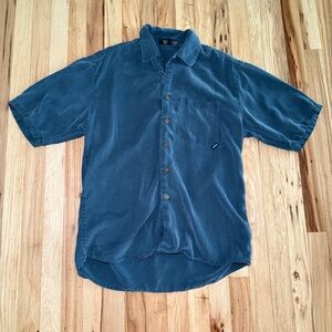 Kavu Men’s 100% Tencel Short Sleeve Navy Button Up